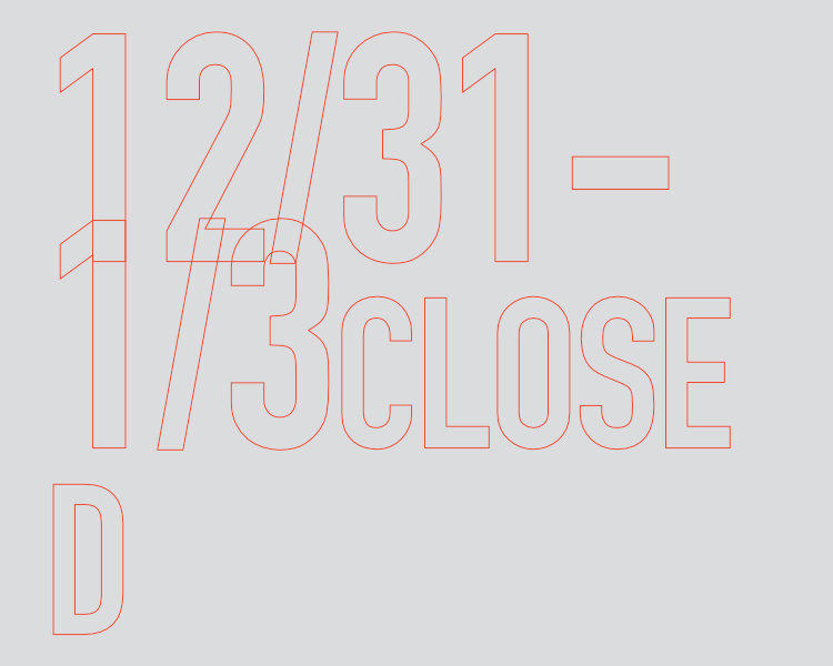 12/31-1/3 closed